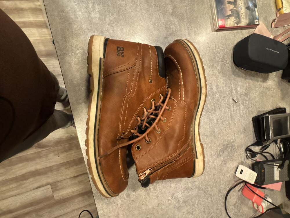 B52 by Bullboxer Men's Gunner Moc Toe Lace-Up Boots in Cognac